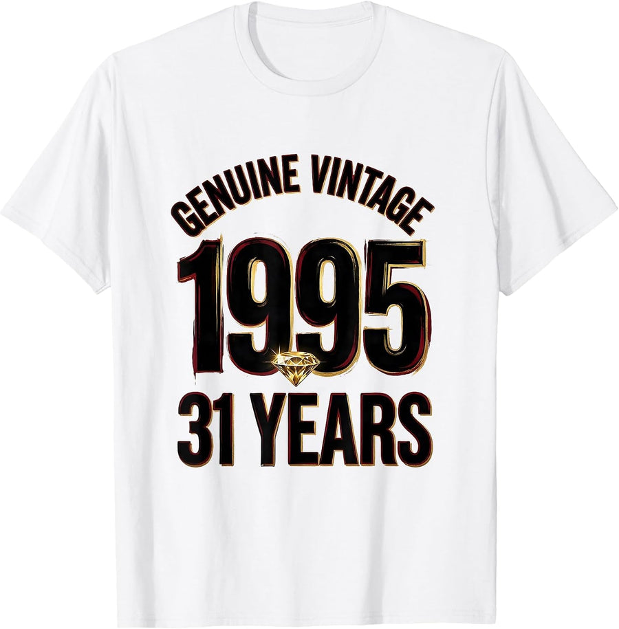 Men's Genuine Vintage 1995 31 Years Milestone Birthday Legend T-Shirt - White