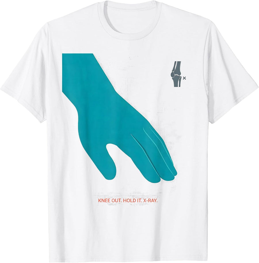 Men's Knee Out Hold It X-Ray Radiology Tech Humor T-Shirt - White