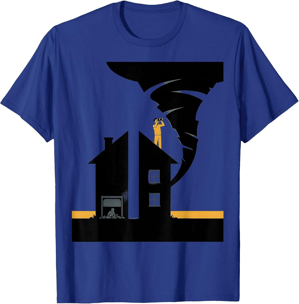 Tornado Silhouette Storm Chaser Meteorology Enthusiast T-Shirt - Royal Blue