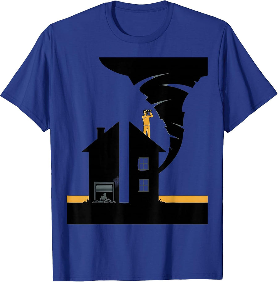 Tornado Silhouette Storm Chaser Meteorology Enthusiast T-Shirt - Royal Blue