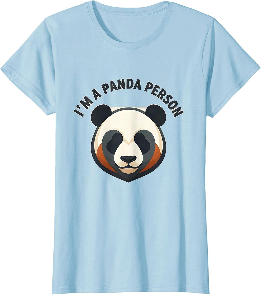Women's I'm A Panda Person Funny Panda Lover Animal Humor Gift T-Shirt - Baby Blue
