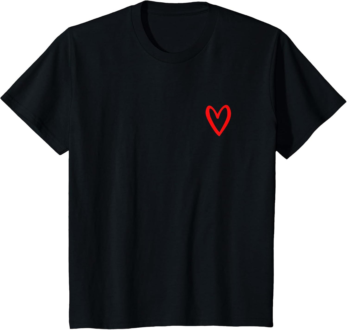 Heart Love Retro Vintage Tiny Red Heart Valentine's Day T-Shirt - Black