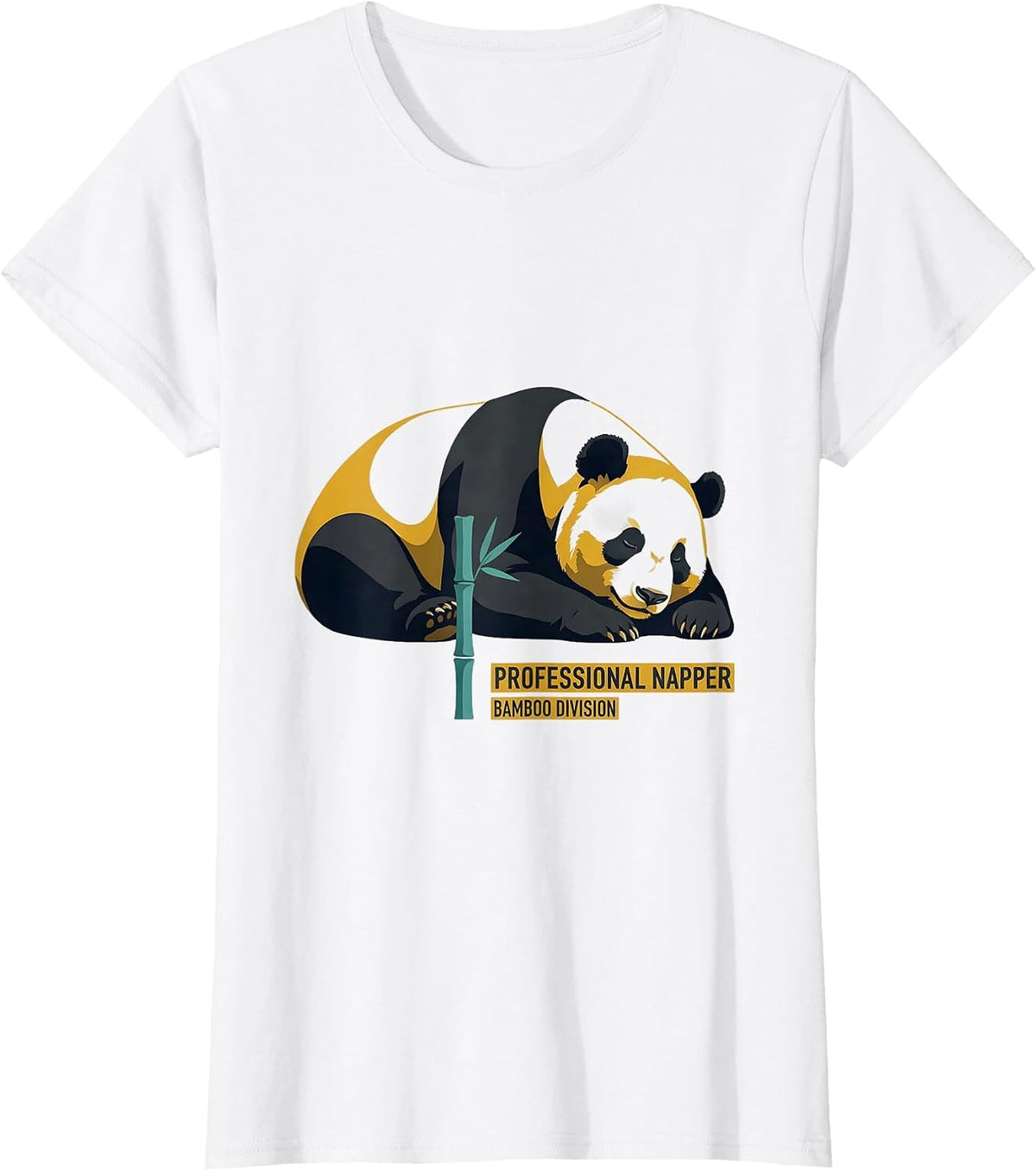 Professional Napper Bamboo Division Midcentury Modern Panda T-Shirt - White