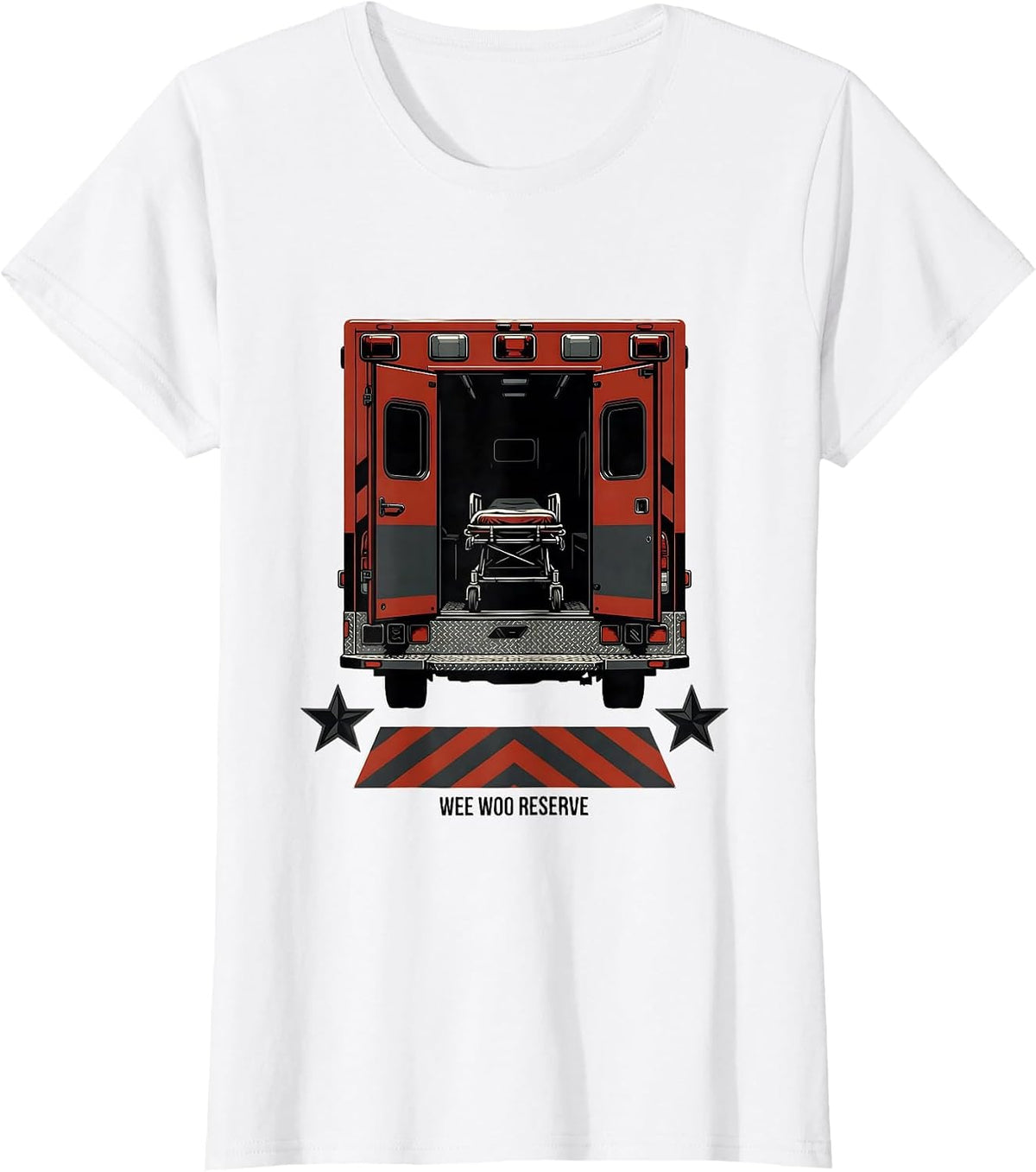 Wee Woo Reserve EMS Paramedic EMT Gag Humor T-Shirt - White