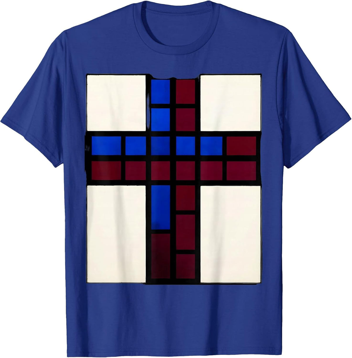 Radiant Stained Glass Window Christian Art T-Shirt - Royal Blue