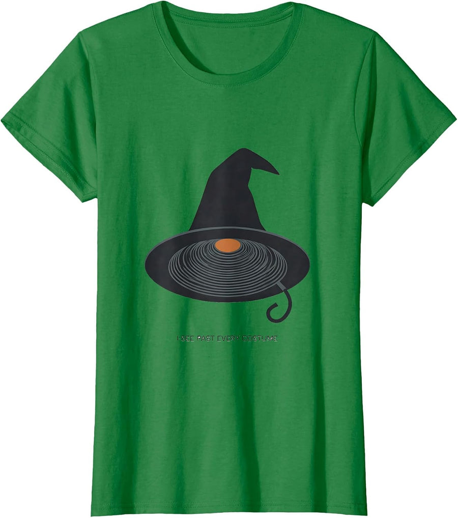 Women's I See Past Every Costume Editorial Conceptual Sonographer T-Shirt - Kelly Green
