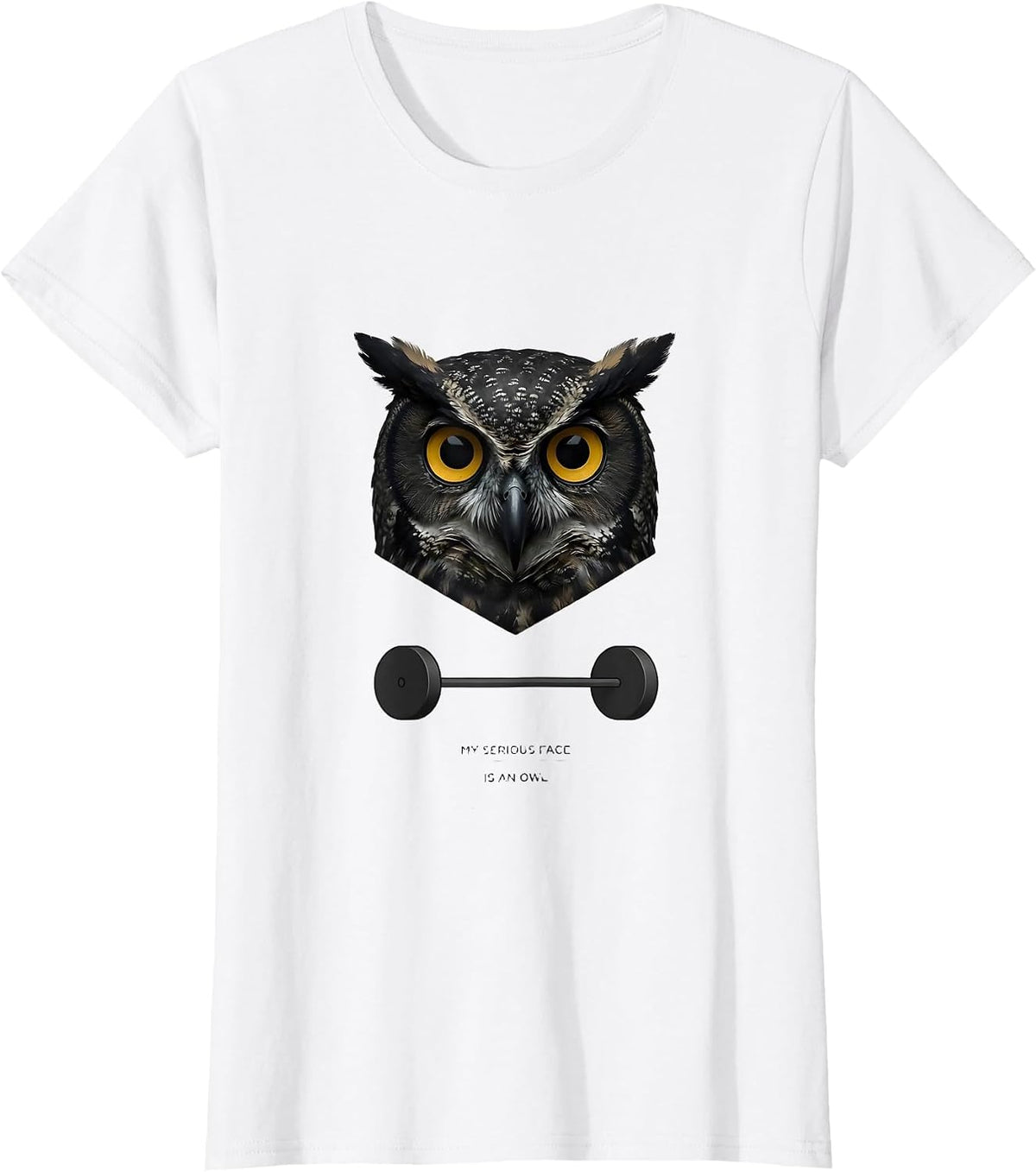 My Serious Face Is An Owl Funny Gym Weightlifting Workout T-Shirt - White