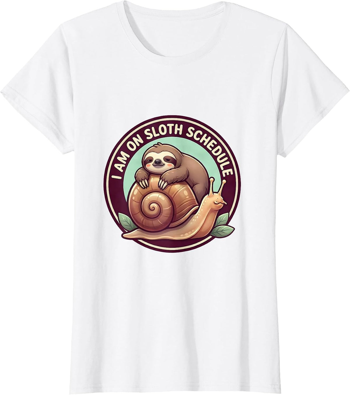 I Am On Sloth Schedule Cute Kawaii Sloth Lover Humor Gift T-Shirt - White