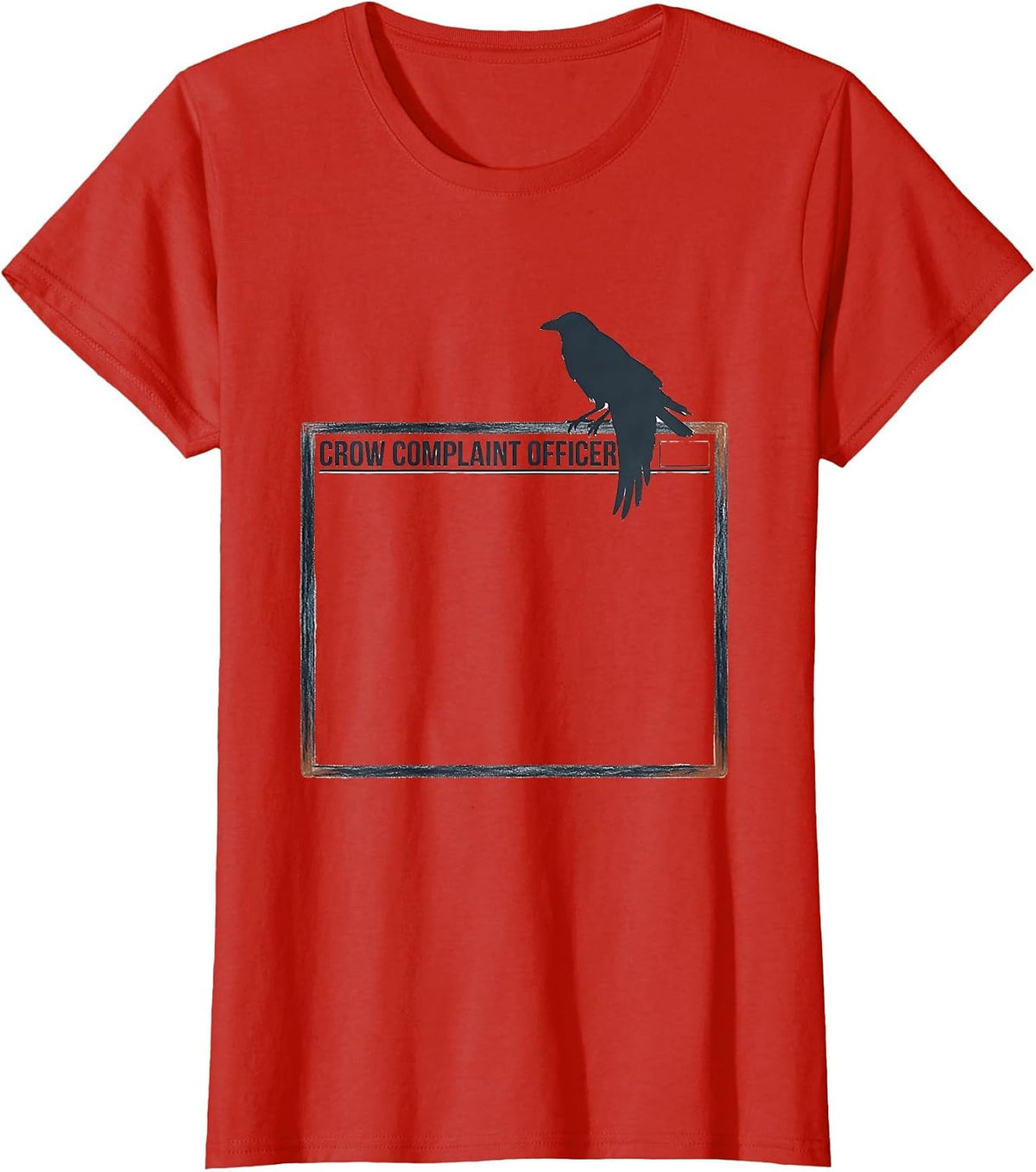 Crow Complaint Officer Dark Humor Gothic Bird Lover Novelty T-Shirt - Red