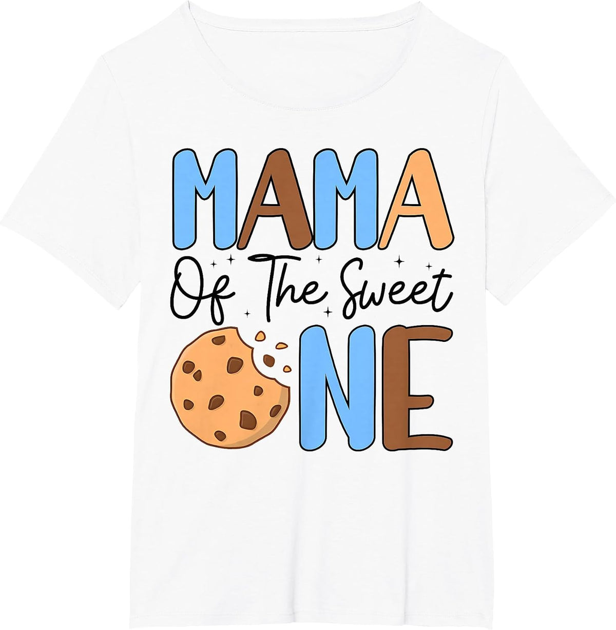 Mama of The Sweet One Cookies & Milk 1st Birthday Family T-Shirt - White