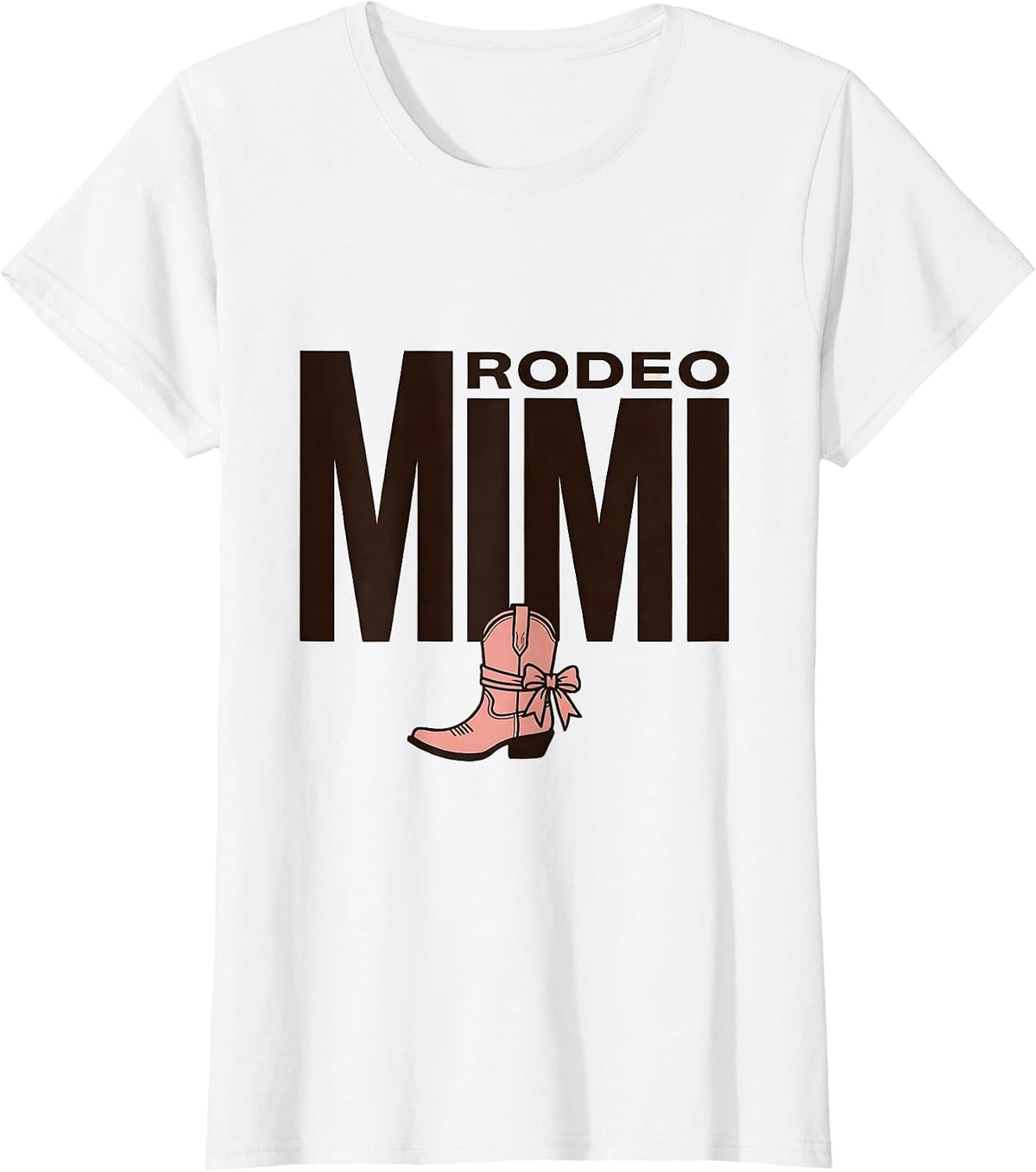 Rodeo Mimi Pink Boots Coquette CowGirl Birthday Party Family T-Shirt - White