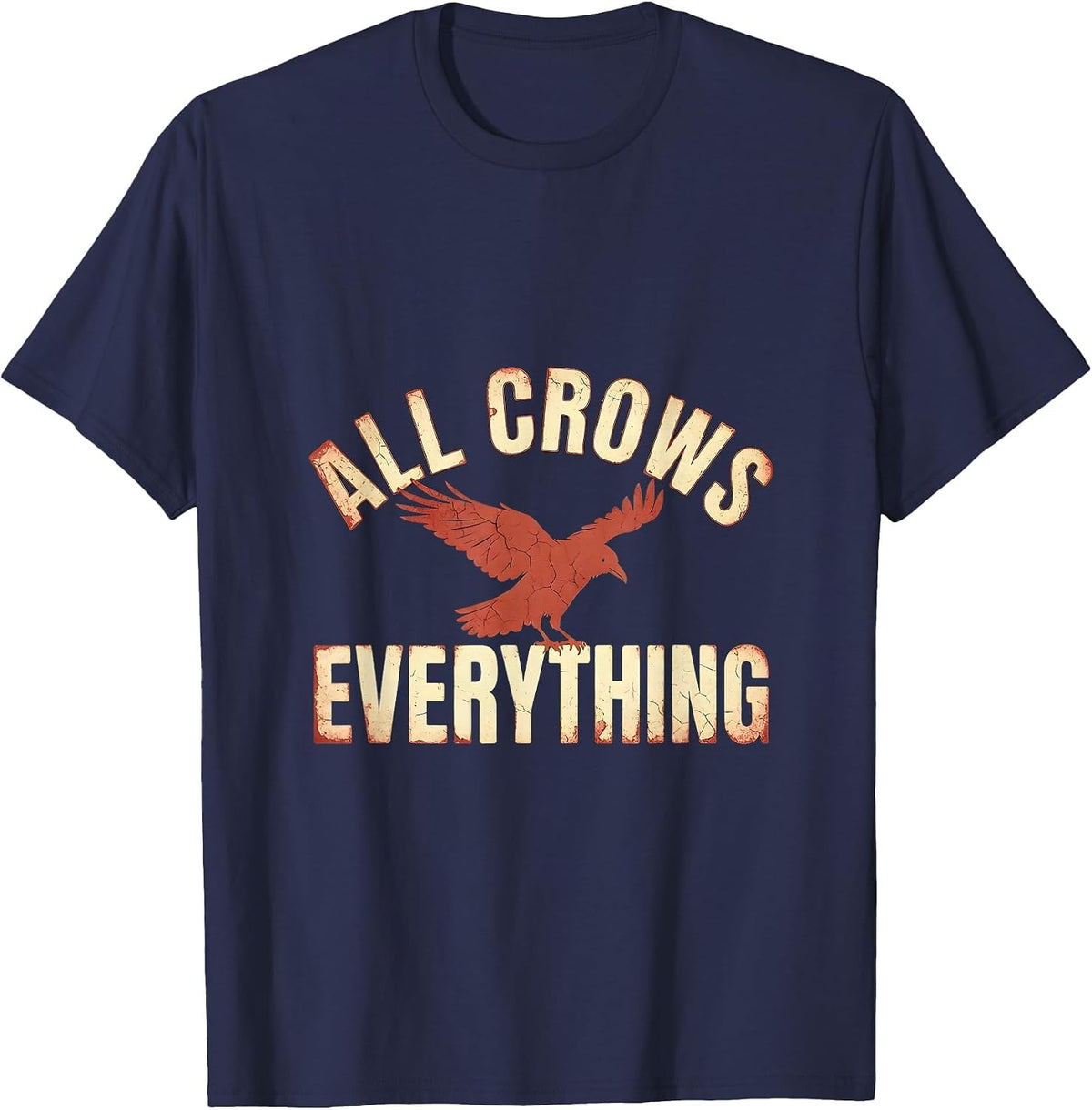 Men's All Crows Everything Crow Lover Graphic Design T-Shirt - Navy Blue