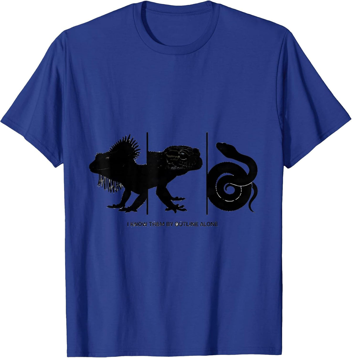 Men's I Know Them By Outline Alone Funny Reptile Gecko Snake Lover T-Shirt - Royal Blue