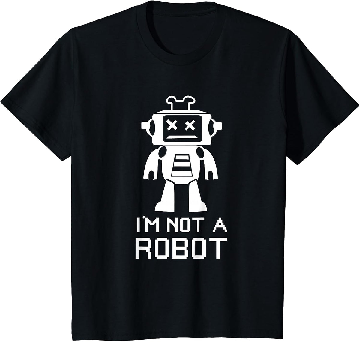 Funny IT Nerd Robotics I'm Not a Robot T-Shirt - Black