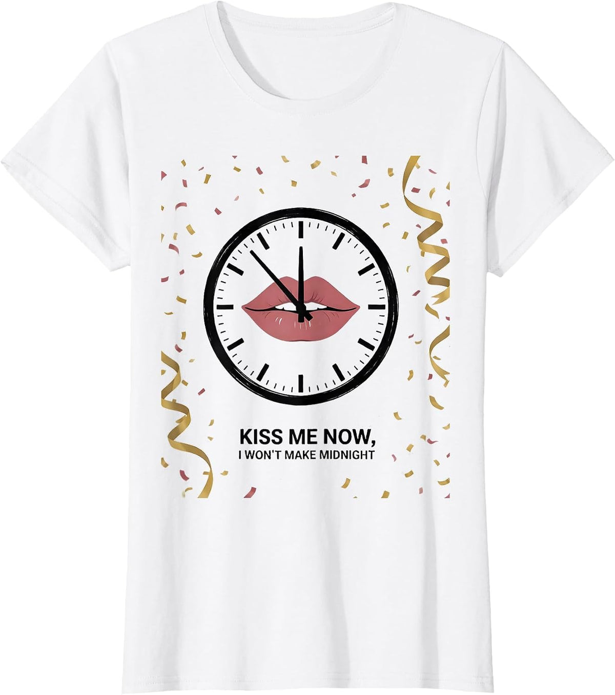 Kiss Me Now, I Won't Make Midnight Funny Senior Deadpan T-Shirt - White
