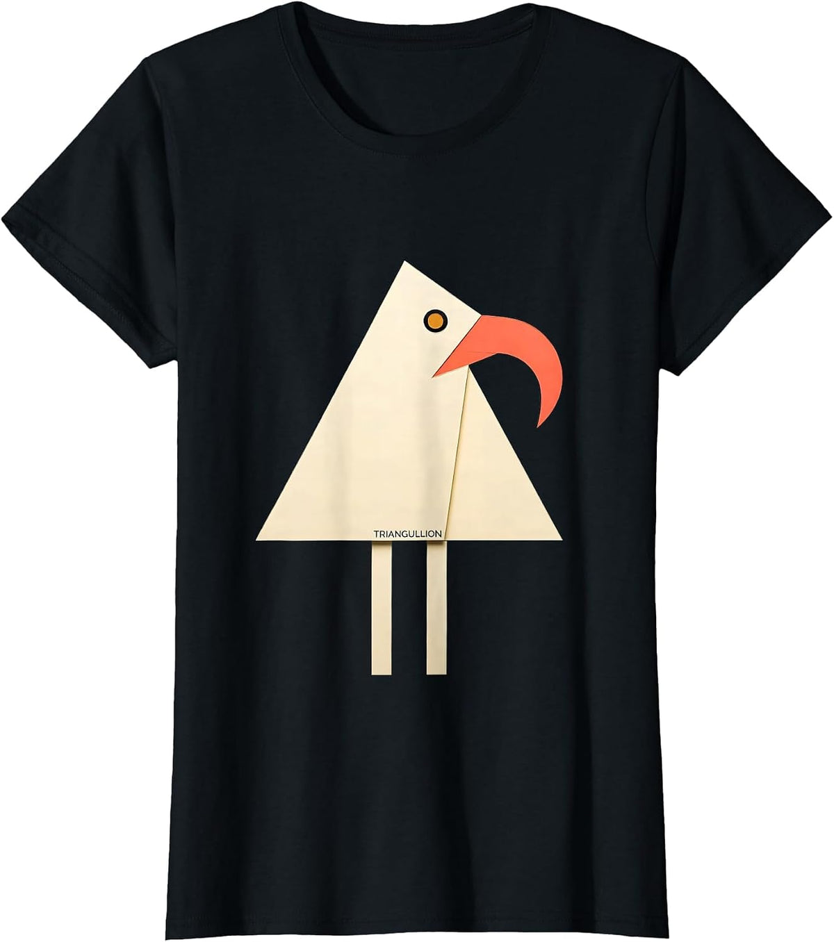 Triangullion Paper Cutout Bird Pun Funny Math Teacher Humor T-Shirt - Black