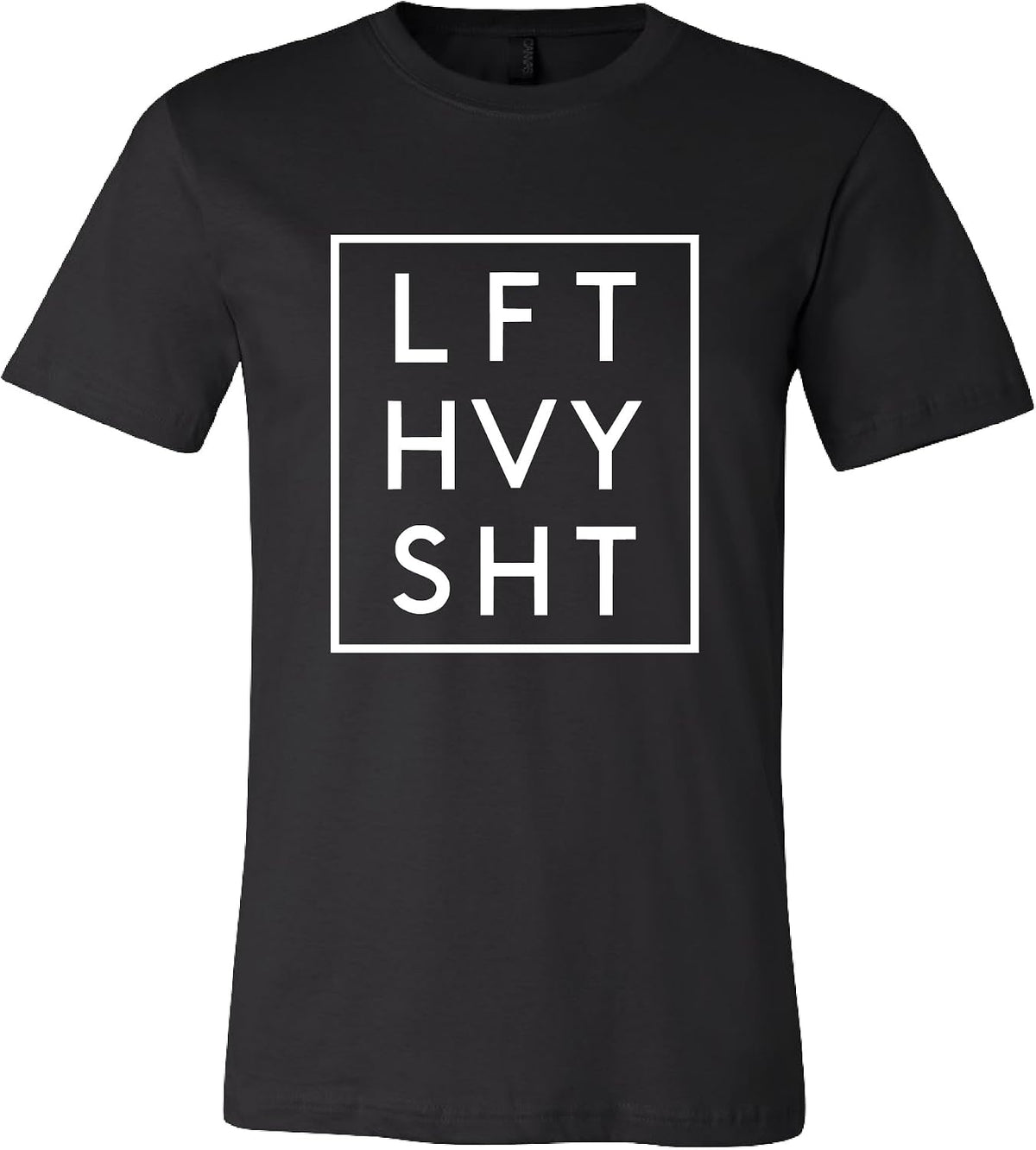 LFT HVY SHT Gym Motivation Shirt | Funny Workout Tee for Men | Weightlifting Gift for Brother, Dad, Husband - Black