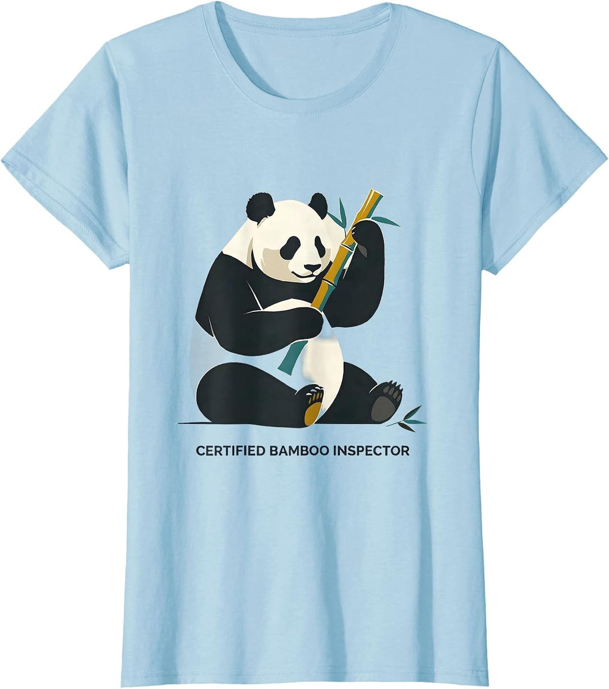 Certified Bamboo Inspector Funny Panda Lover Cute Kawaii T-Shirt - Baby Blue