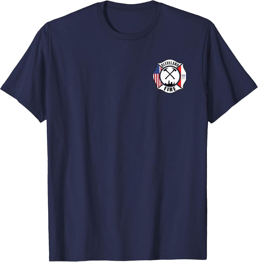 Cleveland Ohio Division of Fire Firefighter Rescue Uniform T-Shirt - Navy Blue