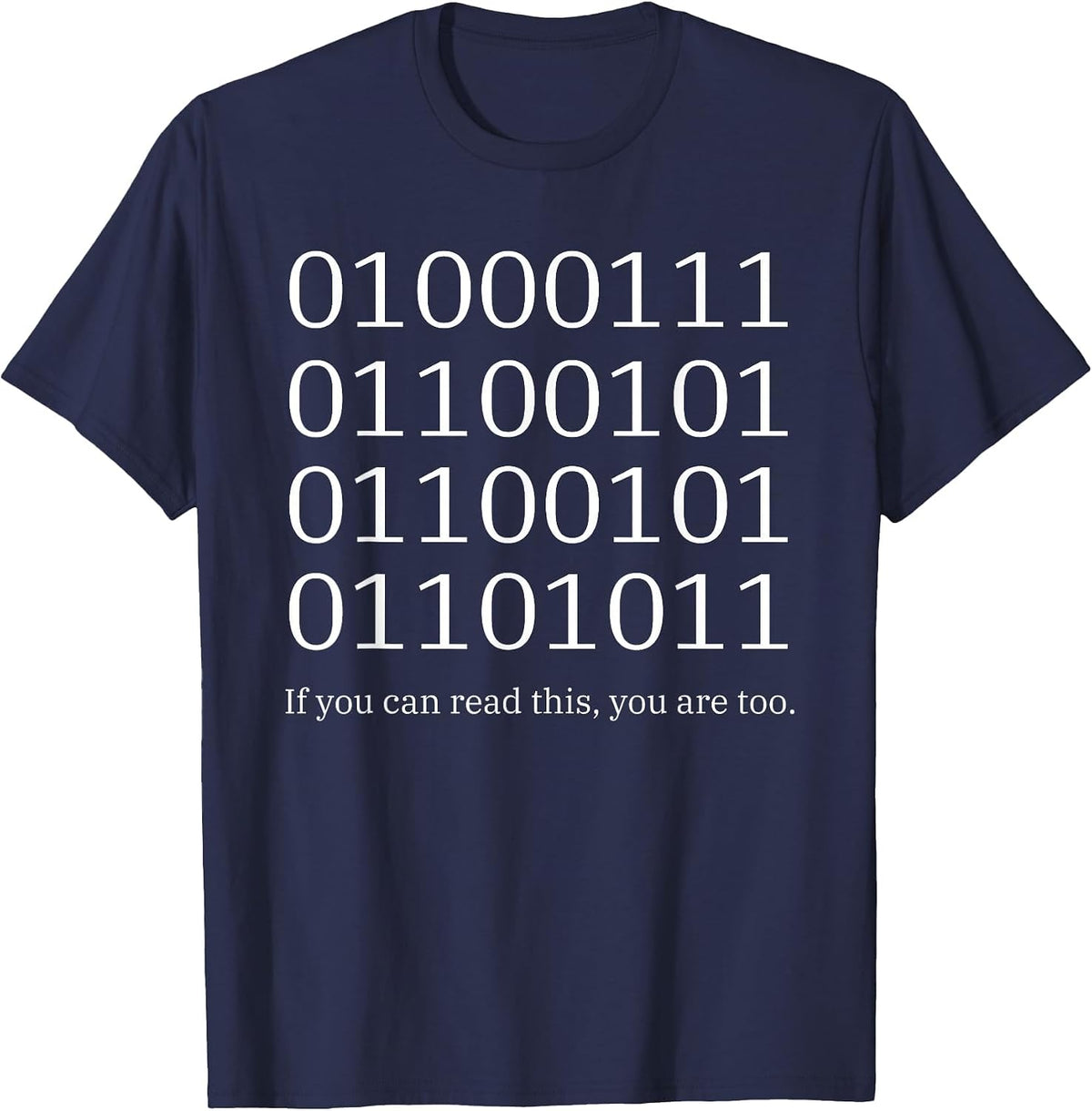 Binary Code - Funny Computer Science Programmer & Coding T-Shirt - Navy Blue