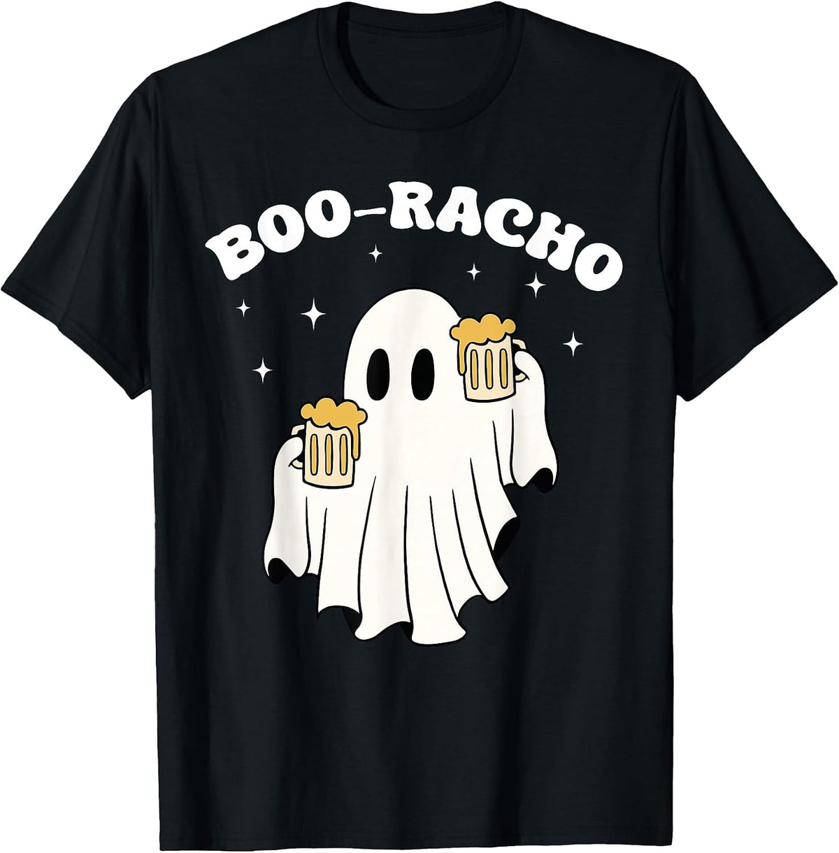 Halloween Drinking Ghost Boo Racho Funny Spanish Party T-Shirt - Black