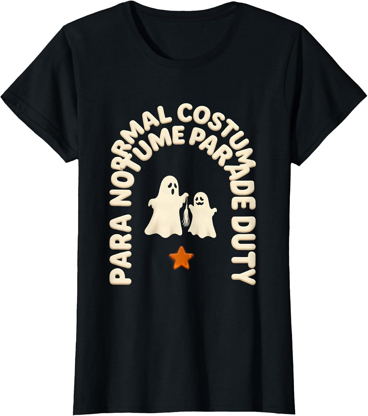 Women's Para Normal Costume Parade Duty Ghost Paraprofessional T-Shirt - Black