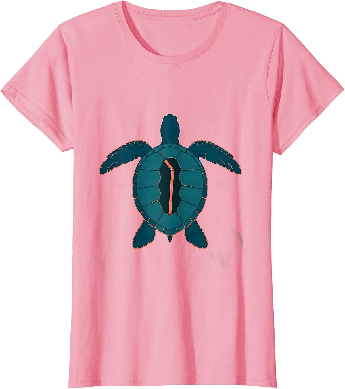 Women's Sea Turtle Silhouette Ocean Animal Vacation Souvenir T-Shirt - Pink