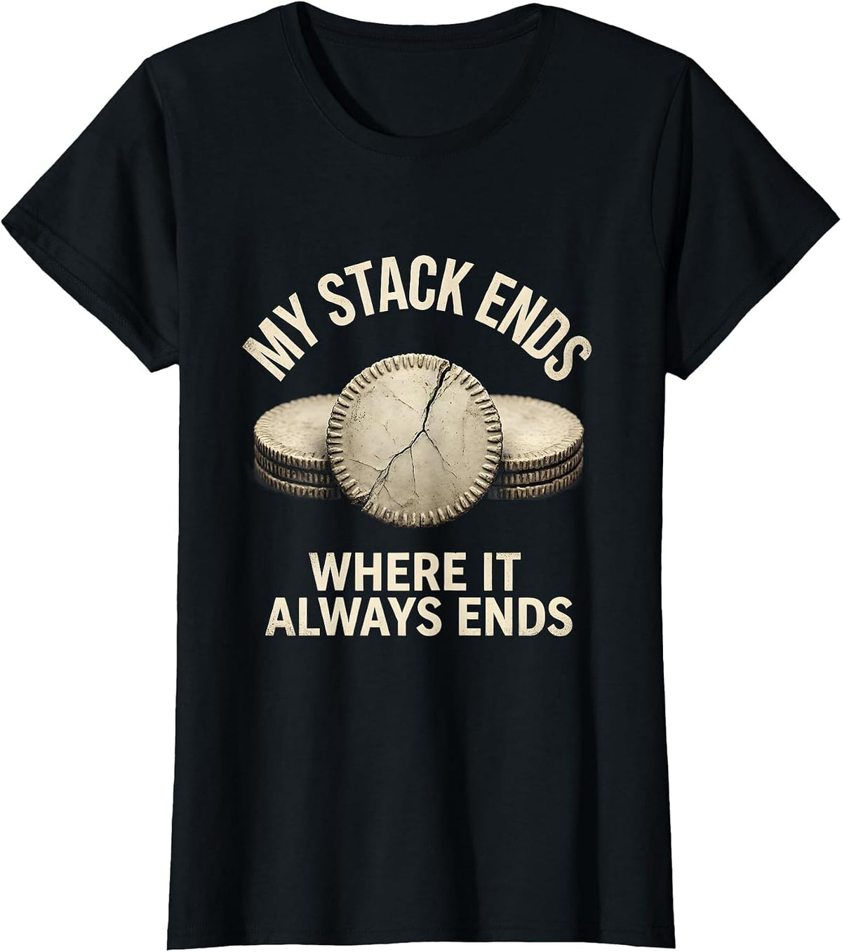 Women's My Stack Ends Where It Always Ends Funny Poker Player T-Shirt - Black