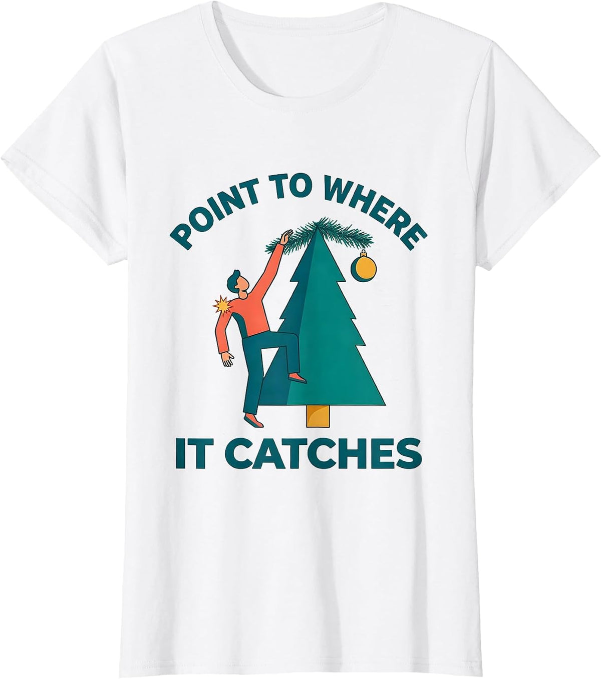 Women's Point To Where It Catches Funny Physical Therapist Christmas T-Shirt - White