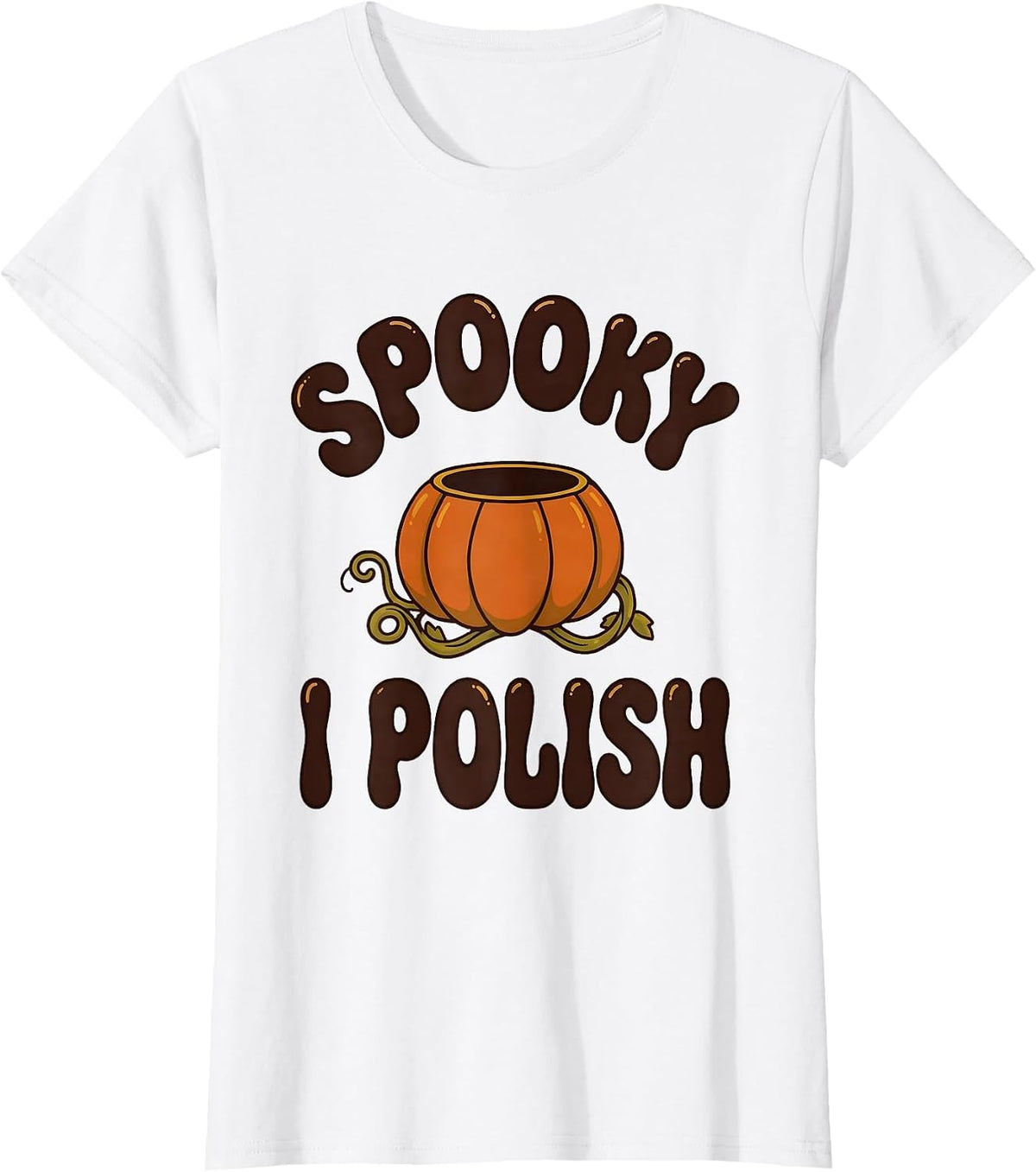 Spooky I Polish Retro 70s Dental Hygienist Halloween Humor T-Shirt - White