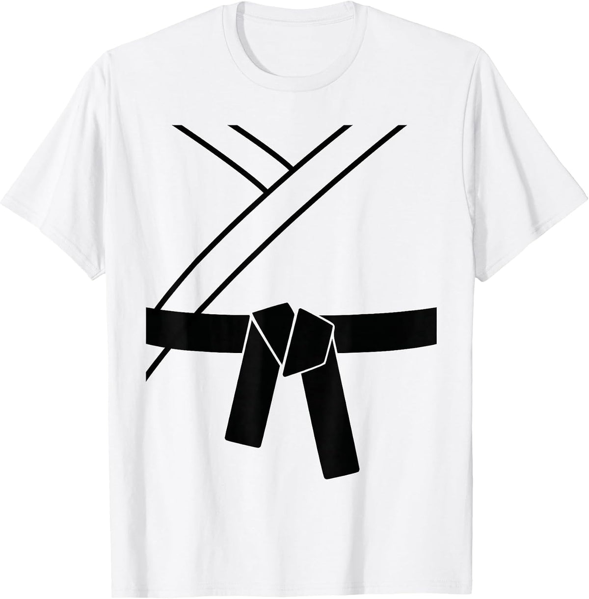 Black Belt Costume | Karate Gi, Judo Taekwondo Kung-Fu Wushu T-Shirt - White