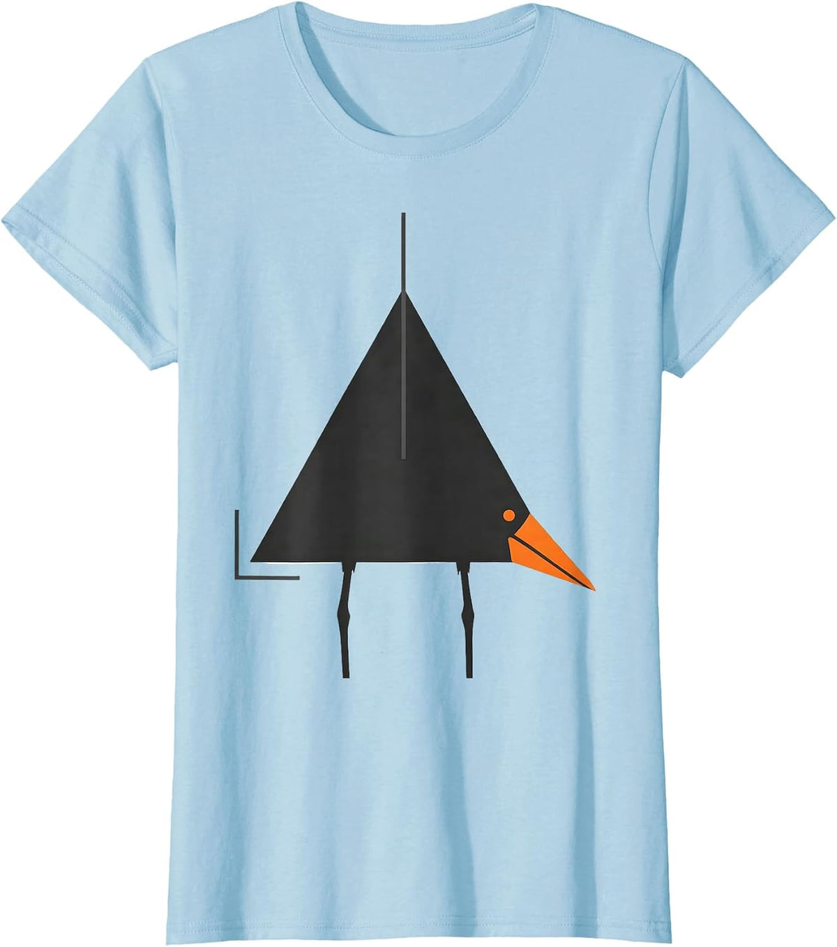 Women's Triangull Triangle Seagull Bird Pun Funny Math Teacher T-Shirt - Baby Blue