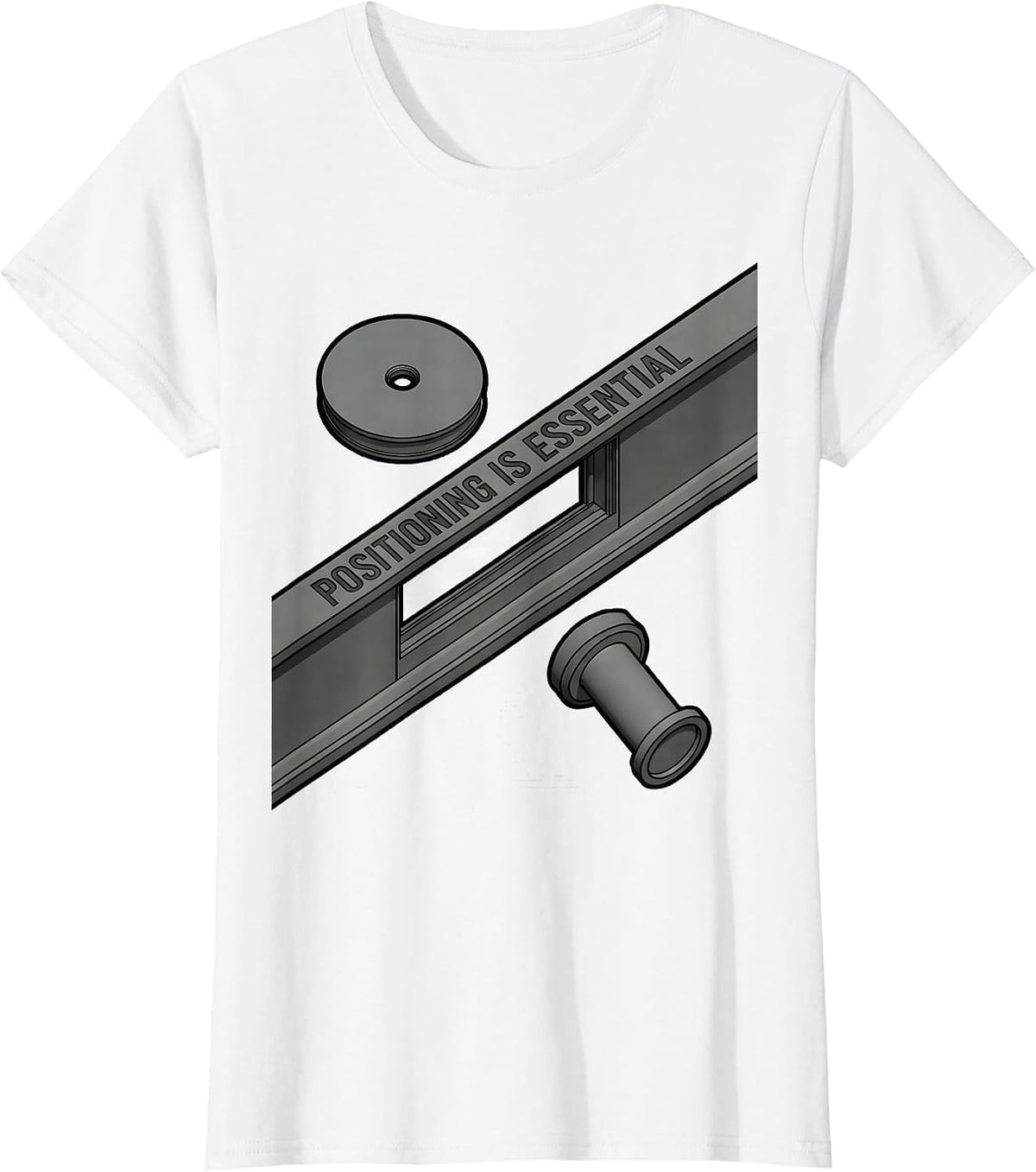 Positioning Is Essential Retro Rad Tech X-Ray CT MRI Tech T-Shirt - White