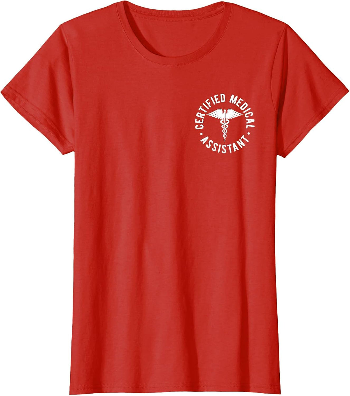 CMA Certified Medical Assistant Medical Caduceus Symbol T-Shirt - Red