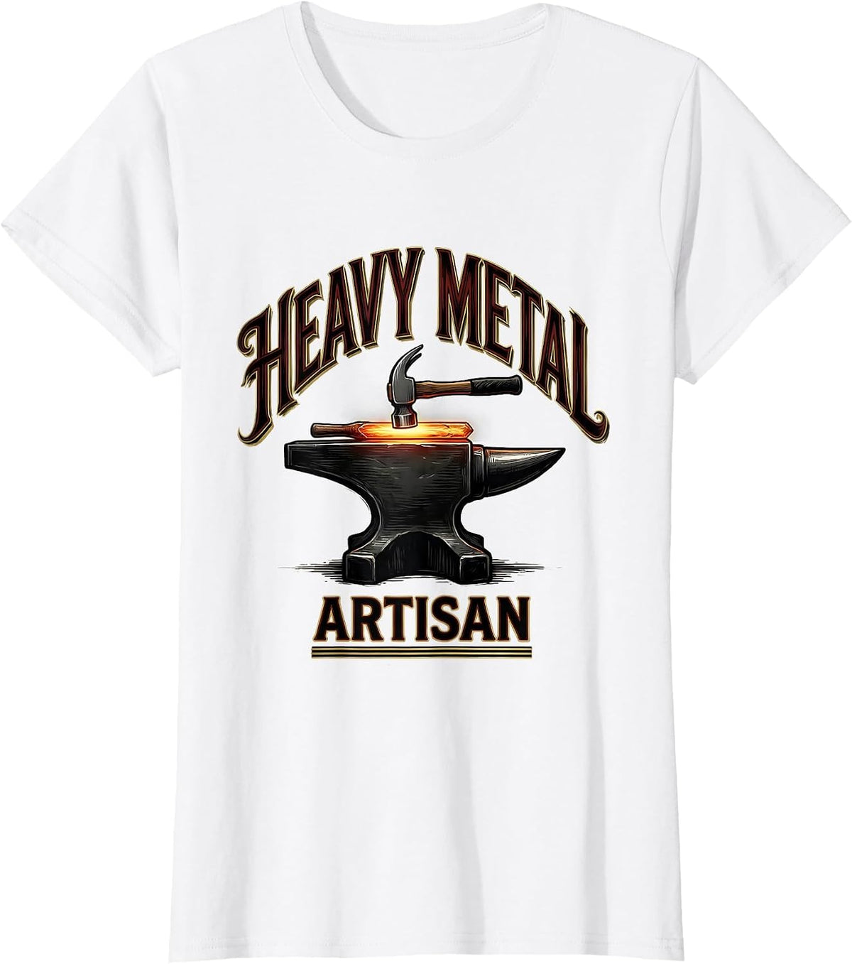 Women's Heavy Metal Artisan Funny Blacksmith Forge Gift T-Shirt - White