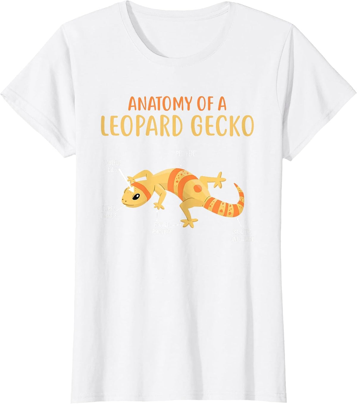 Anatomy of A Leopard Gecko Funny Reptiles Leopard Gecko T-Shirt - White