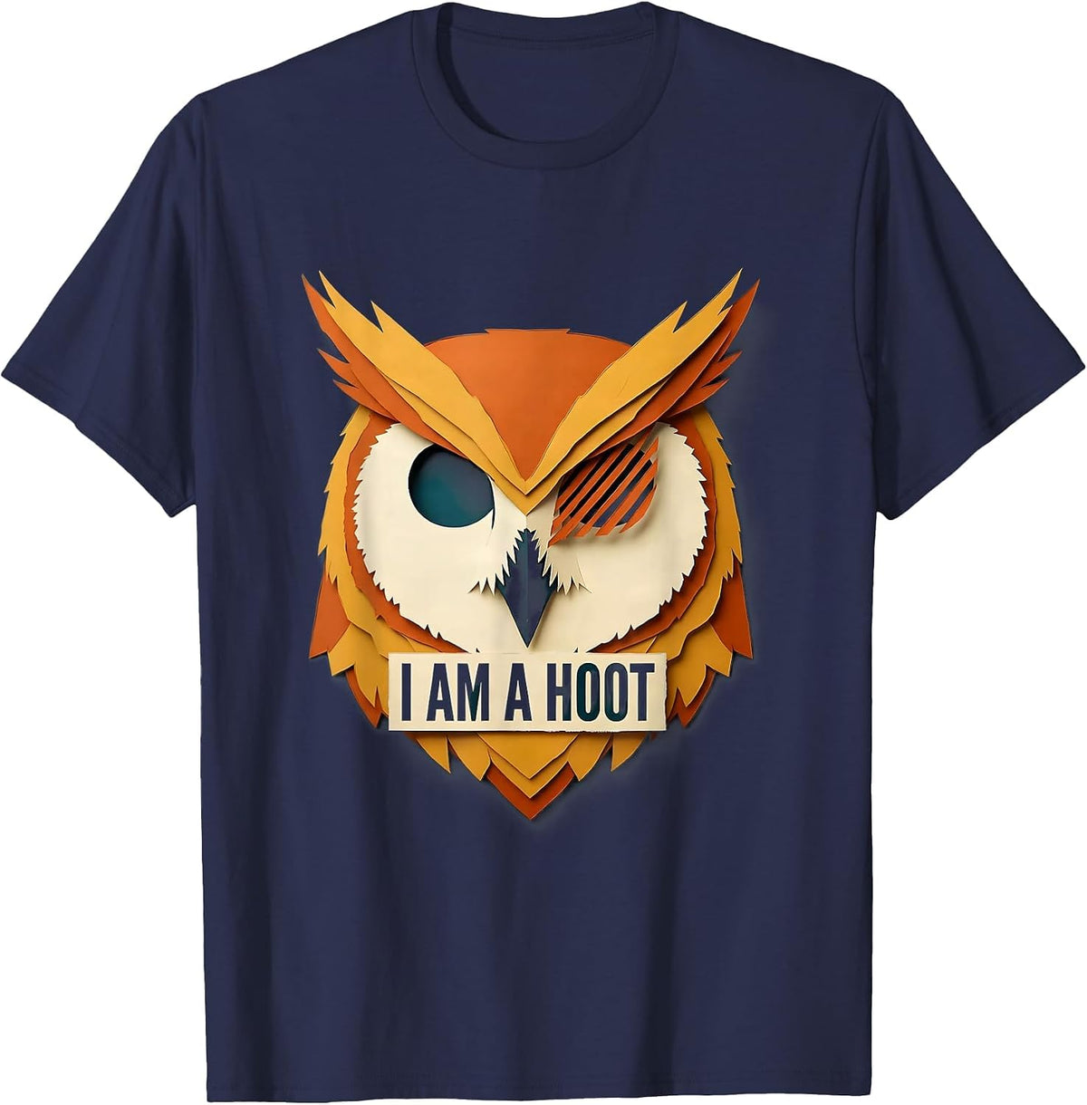 Men's I Am A Hoot Funny Owl Lover Bird Watcher Humor T-Shirt - Navy Blue