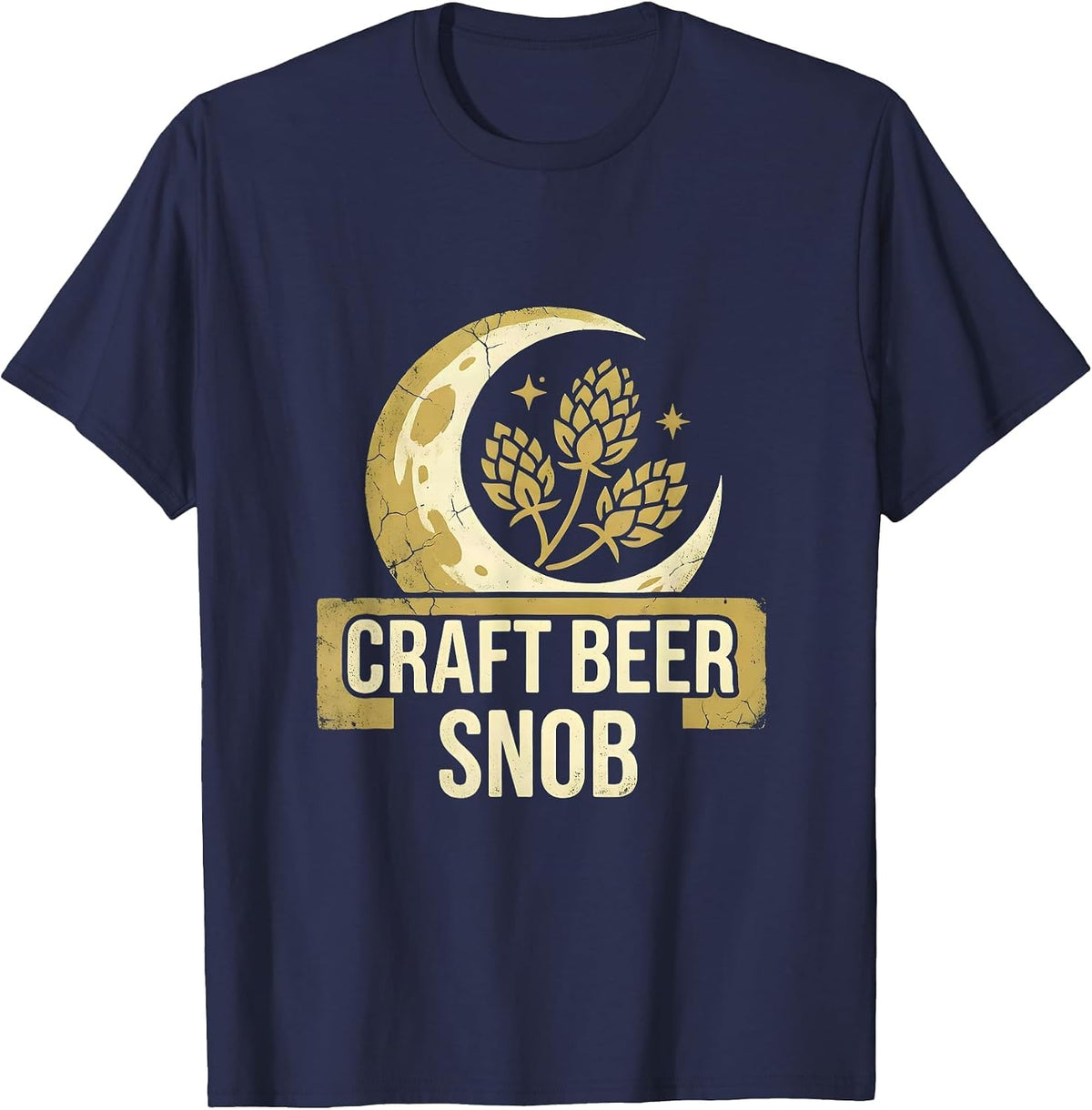 Men's Craft Beer Snob Funny Beer Lover Design T-Shirt - Navy Blue