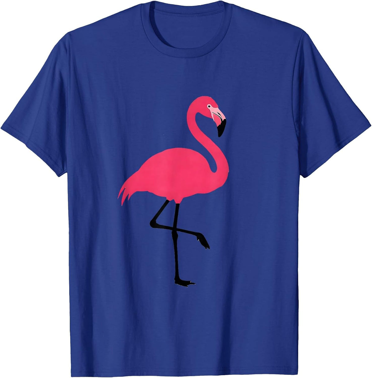 Minimal Flamingo Novelty Bird Lover Gift T-Shirt - Royal Blue