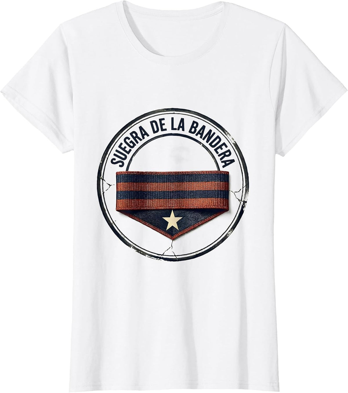 Women's Suegra De La Bandera Vintage Cuban Family Role Humor T-Shirt - White