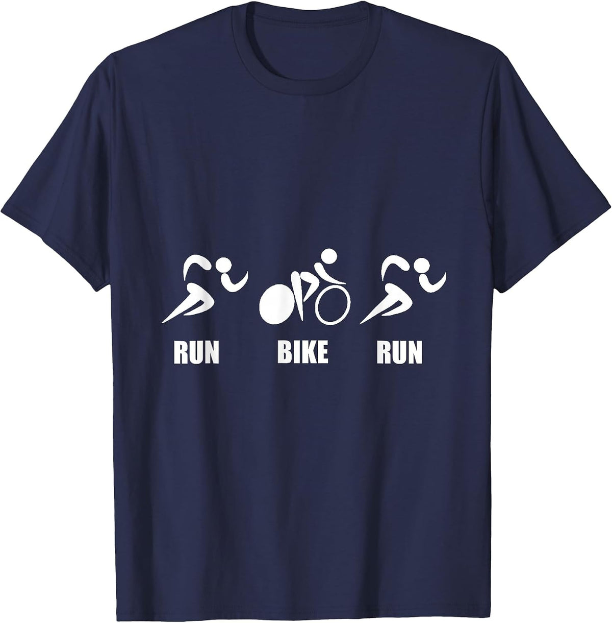 Run Bike Run Duathlon T-Shirt T-Shirt - Navy Blue