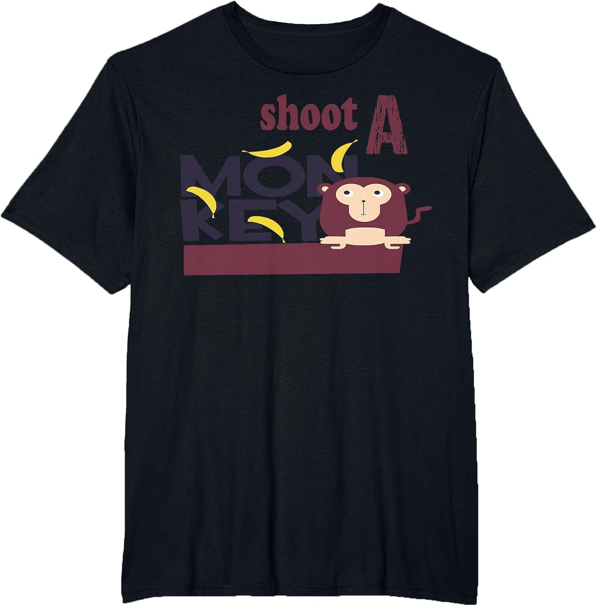 Shoot A Monkey Funny Southern Quotes Classic Design T-Shirt - Black