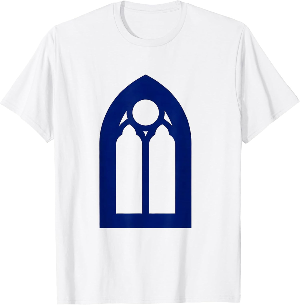 Men's Stained Glass Radiant Sun Faith Graphic Design T-Shirt - White