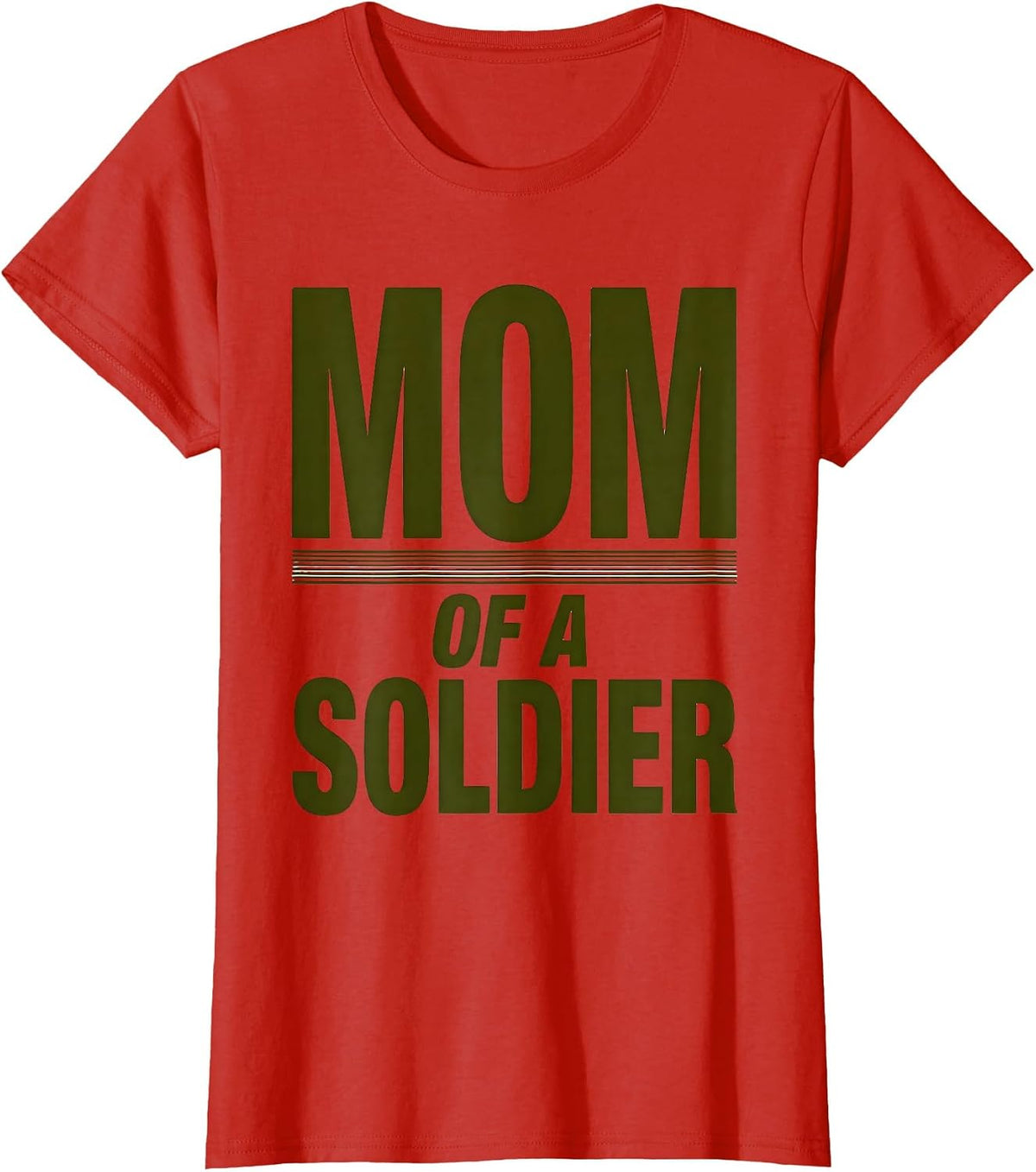 Mom of a Soldier Proud Army Mom Design T-Shirt - Red