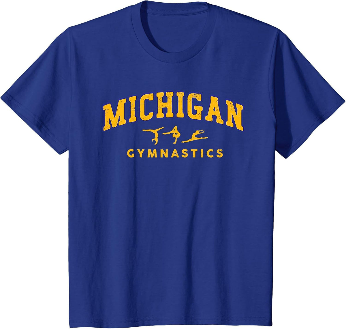 Michigan Gymnastics Gymnast Acrobatics Vintage T-Shirt - Royal Blue