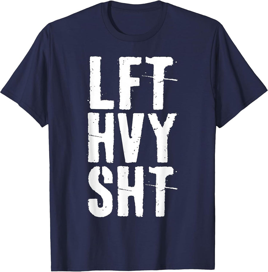 LFT HVY Sht T-Shirt Gym Workout Shirt T-Shirt - Navy Blue
