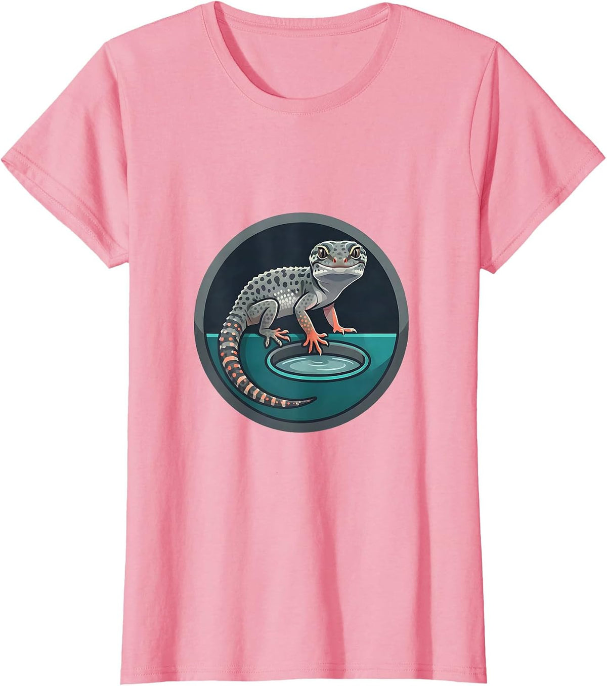 Women's Leopard Gecko Pet Reptile Lover Humor Casual Gift T-Shirt - Pink