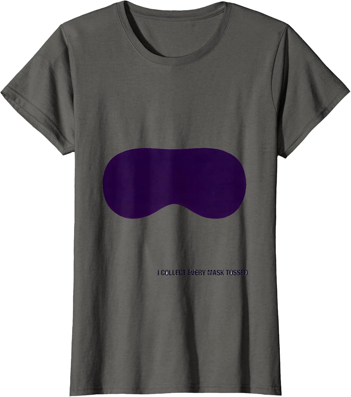 Women's I Collect Every Mask Tossed Minimalist Mardi Gras Party T-Shirt - Asphalt Grey