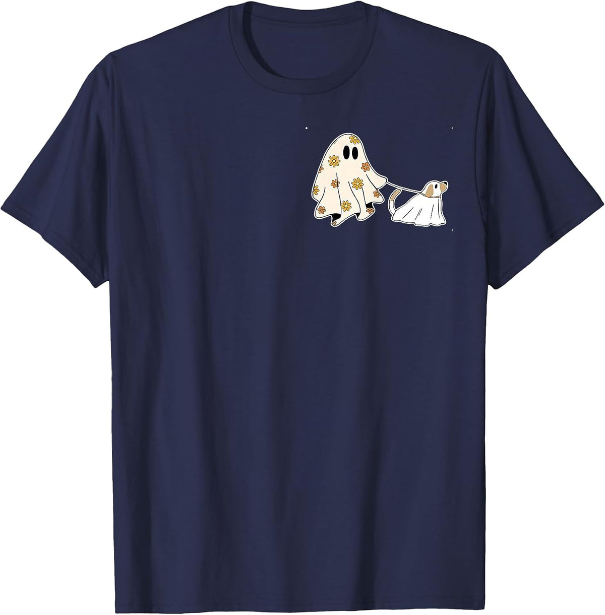 Ghost Dog, Dog Lovers Halloween T-Shirt - Navy Blue