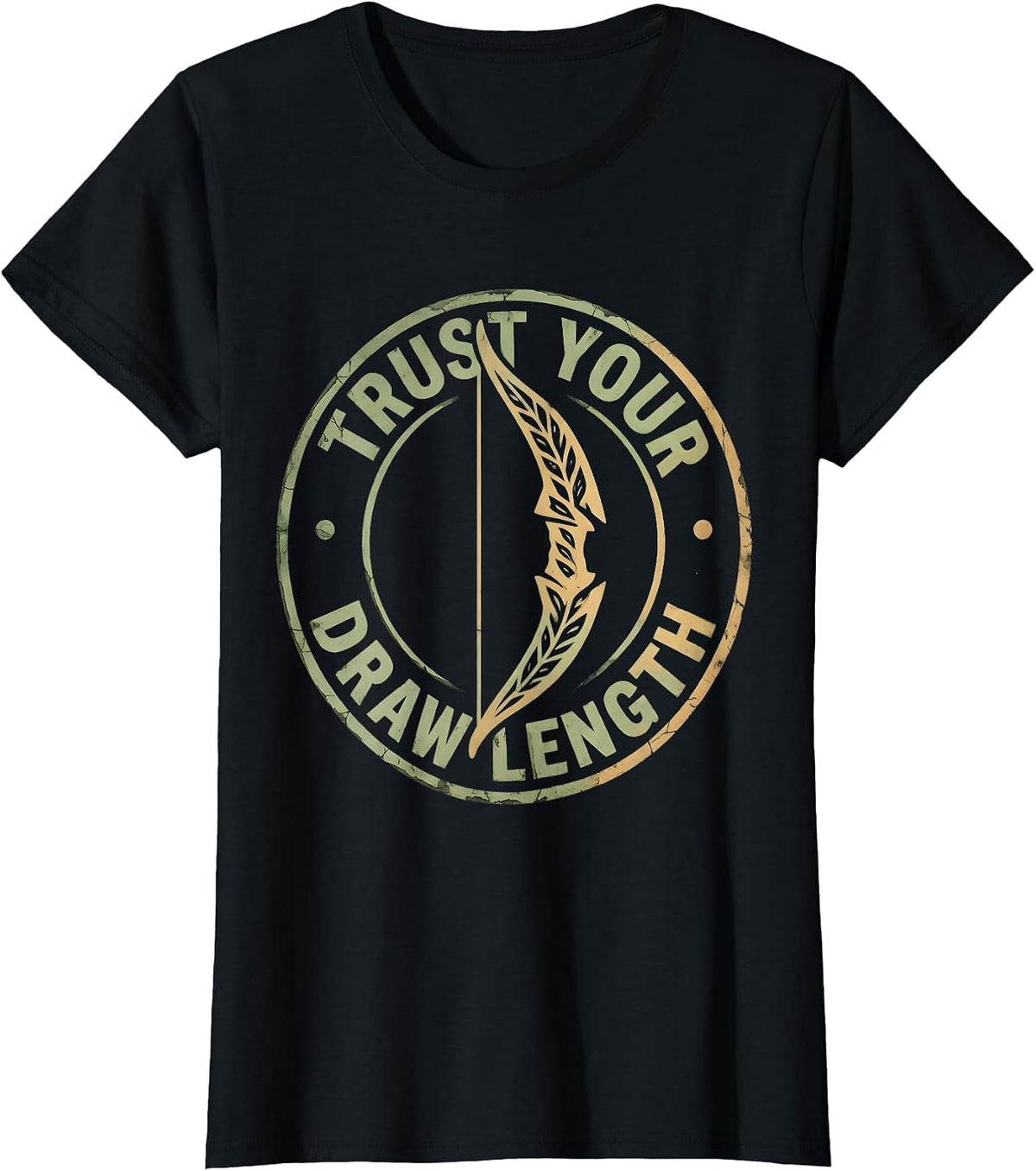 Trust Your Draw Length Archery Design T-Shirt - Black